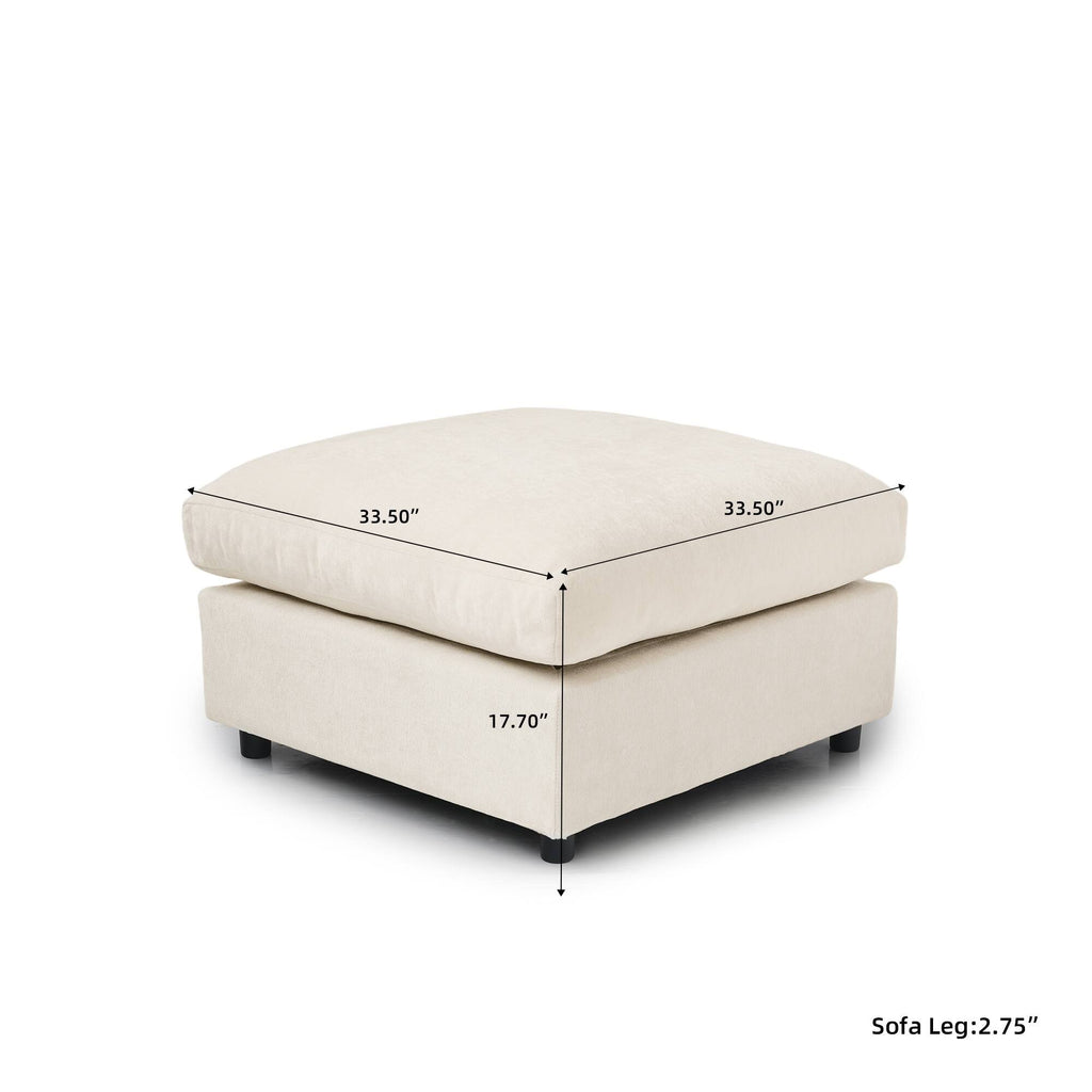 Modular Washable Ottoman in Beige