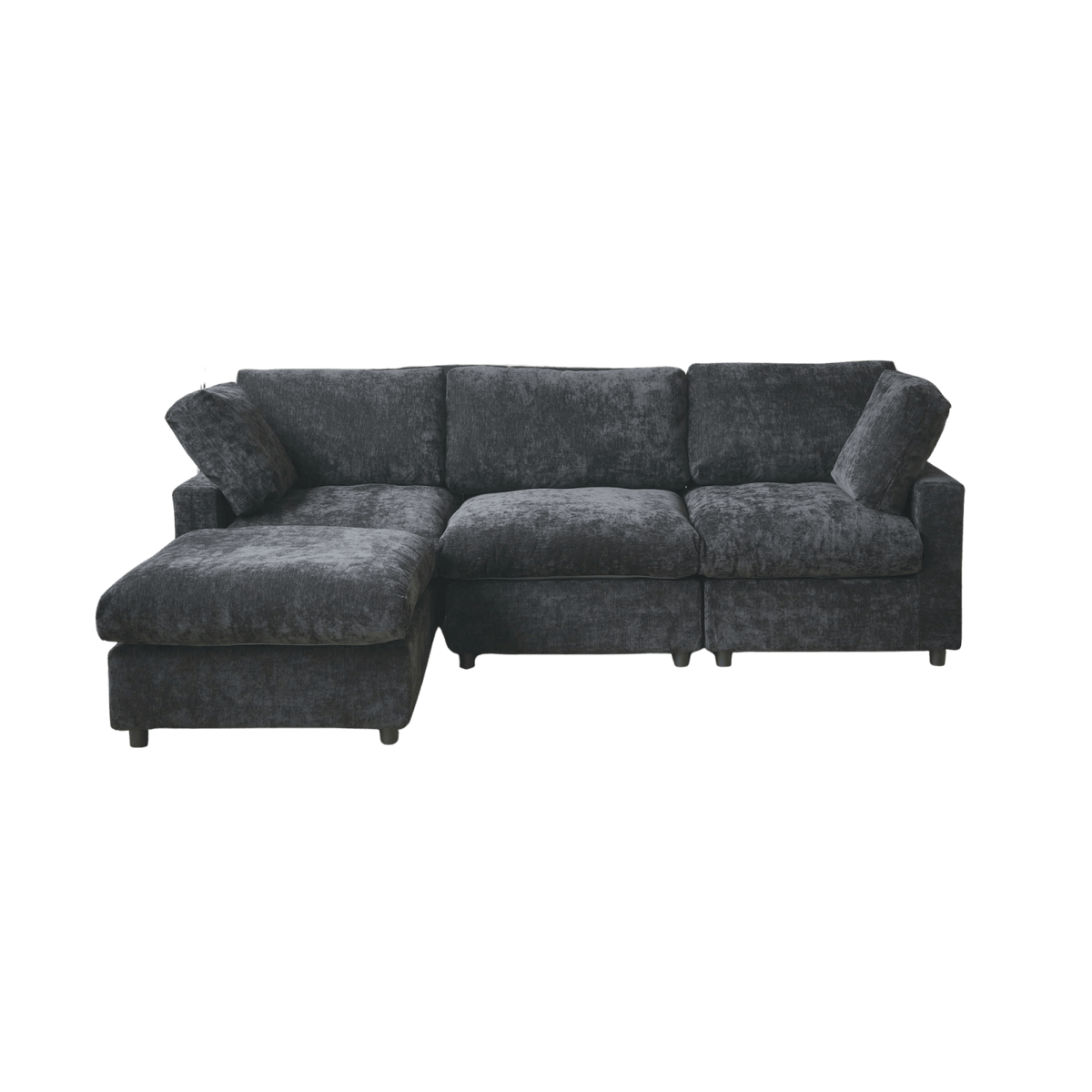 Washable Track Arm 3-Seater Sofa L-Shape + Ottoman