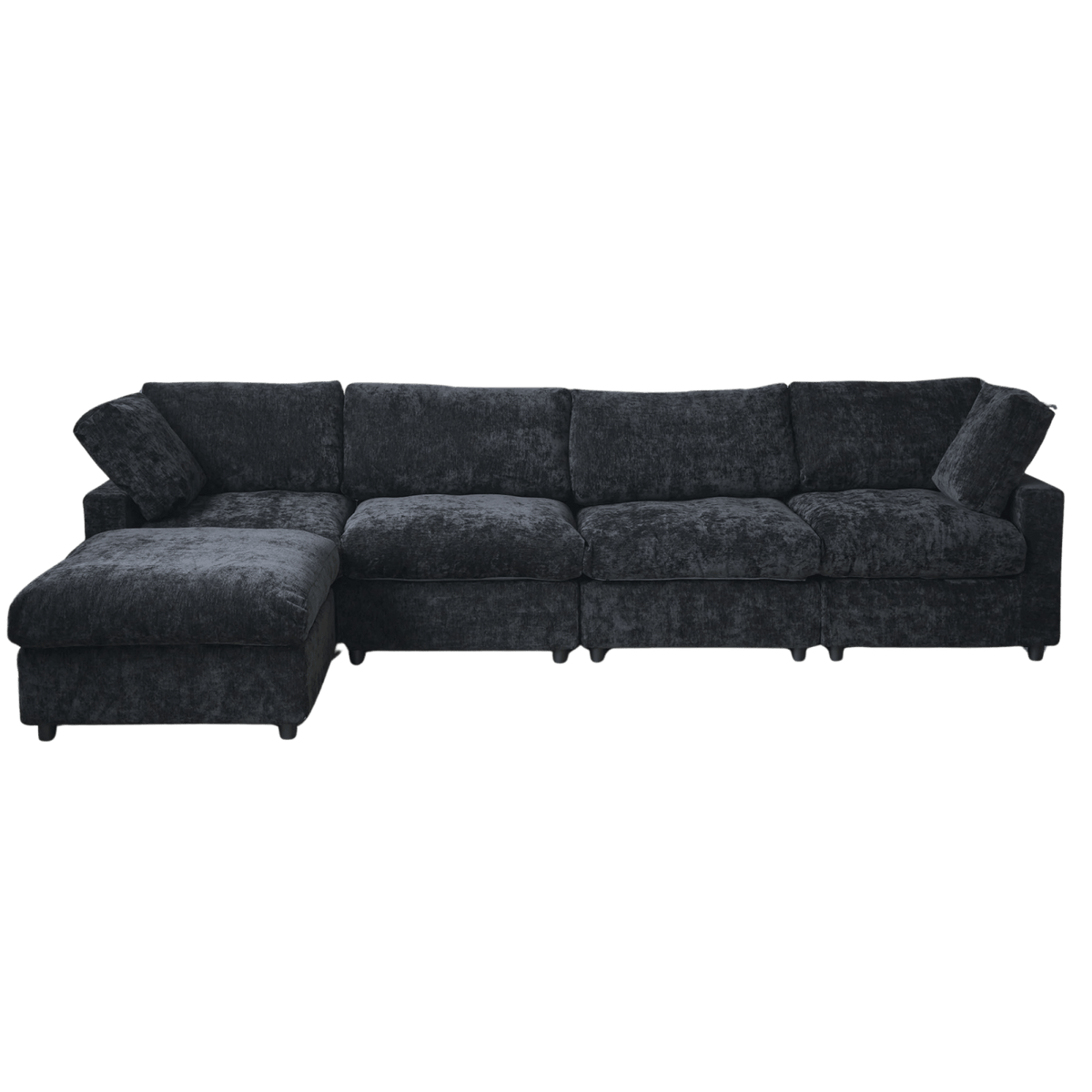 Washable Track Arm 4-Seater Sofa L-Shape + Ottoman
