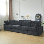 Modular Washable Track Arm 4-Seater in Black