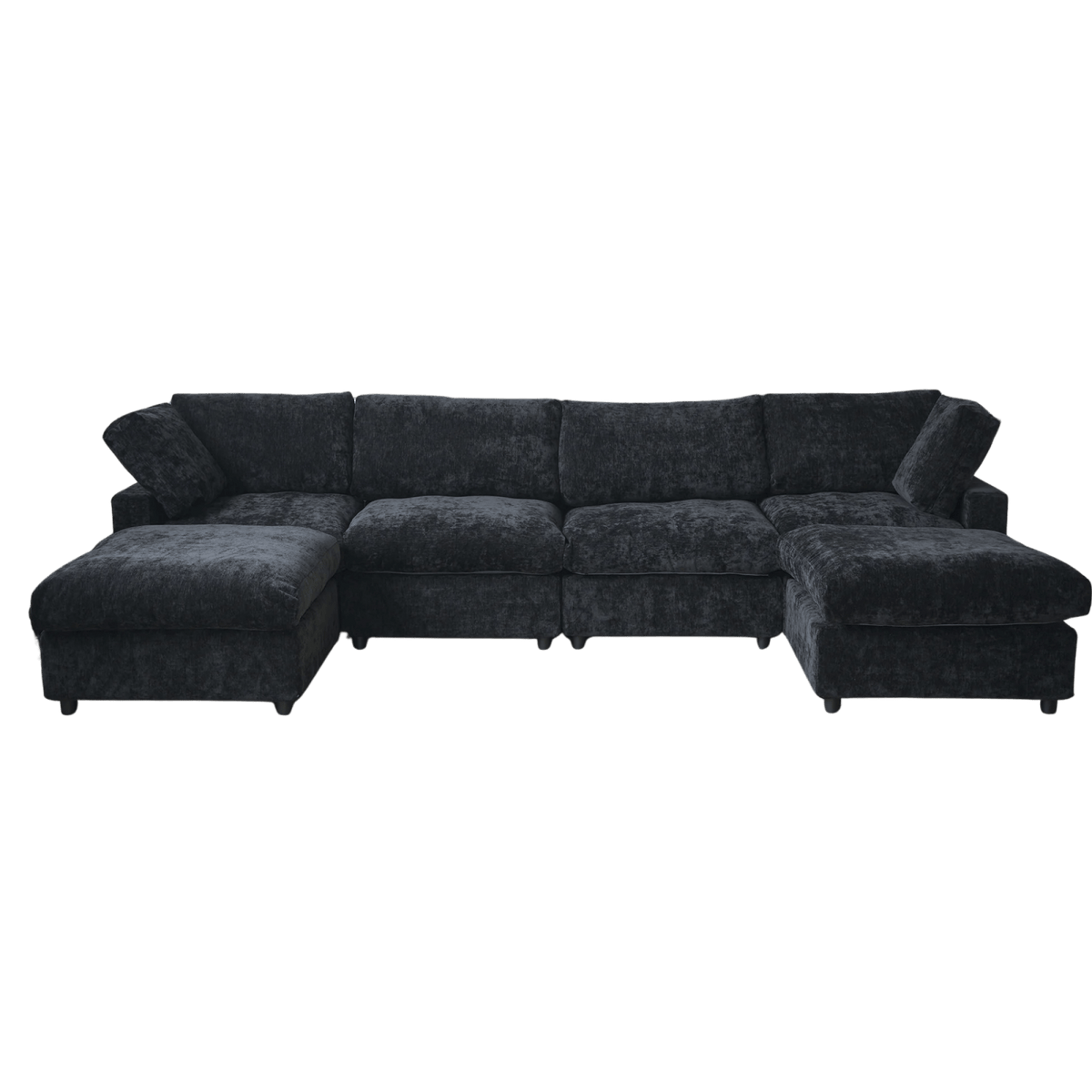 Washable Track Arm U-Shape + 2 Ottomans
