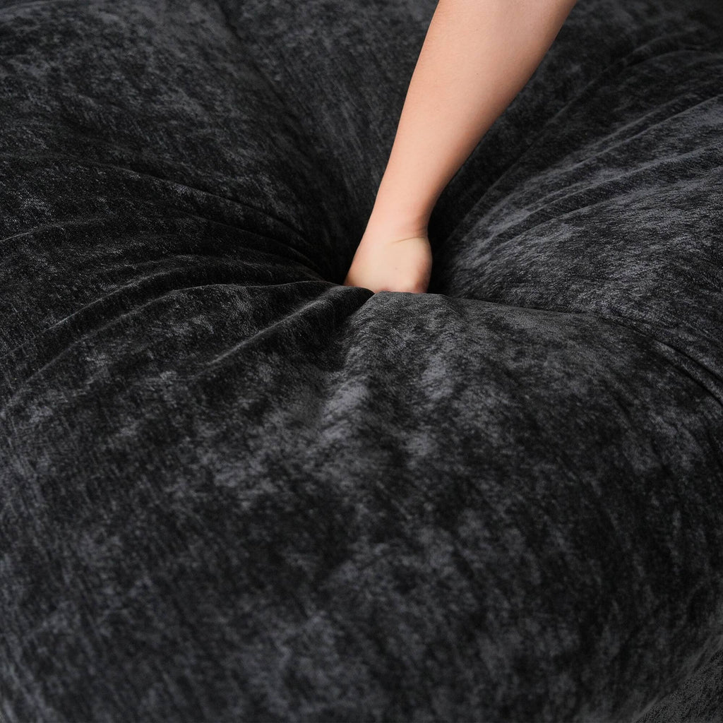 Modular Washable Track Arm 5-Seater Corner Sectional + Ottoman in Black