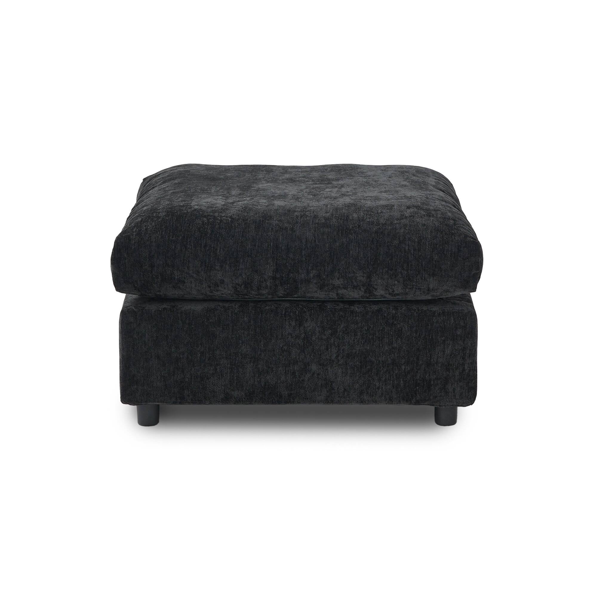 Modular Washable Ottoman in Black