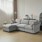 Gray 3-seater L-shaped sectional with washable covers