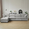 Modular Washable Track Arm 4-Seater L-Shaped Sectional in Gray
