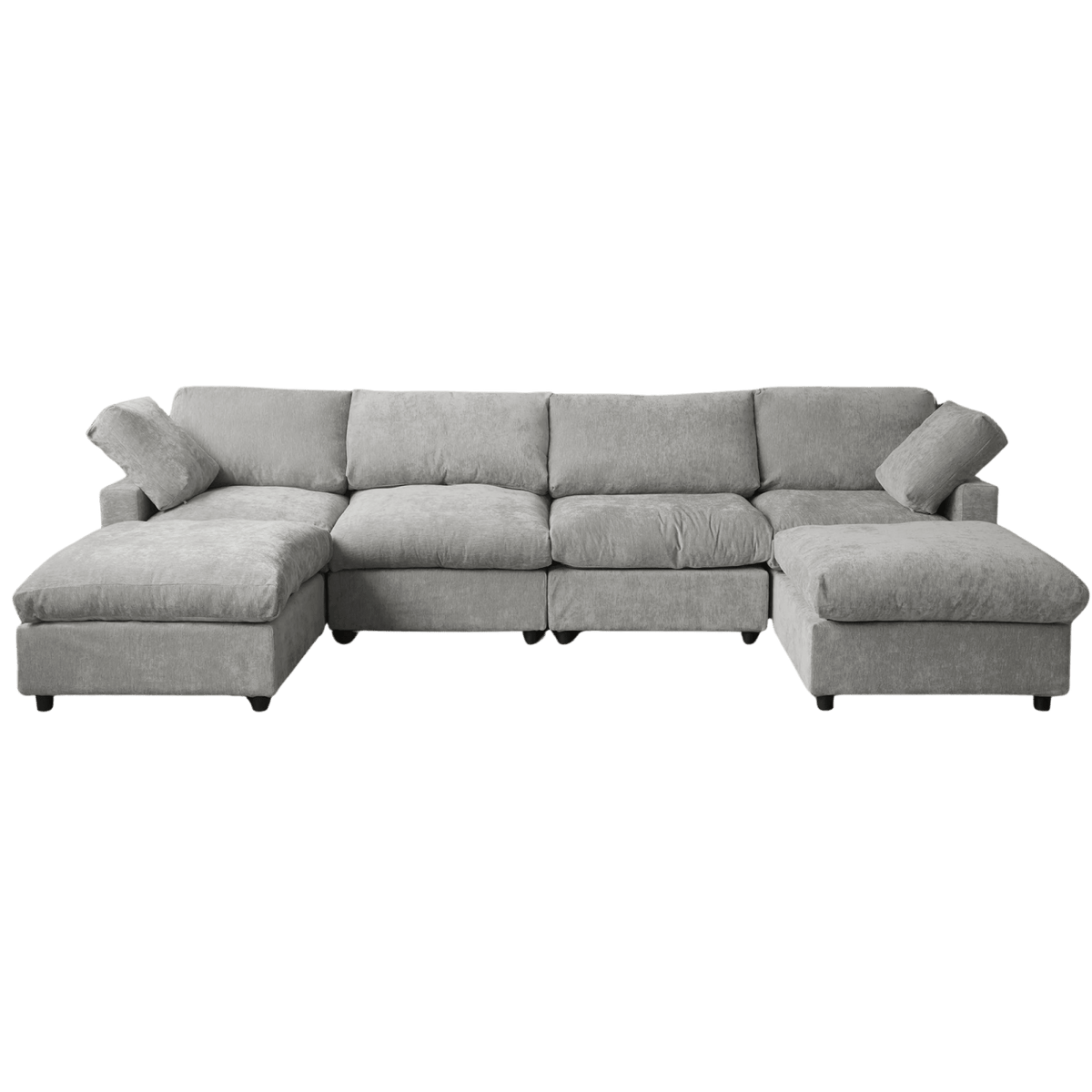 Washable Track Arm U-Shape + 2 Ottomans
