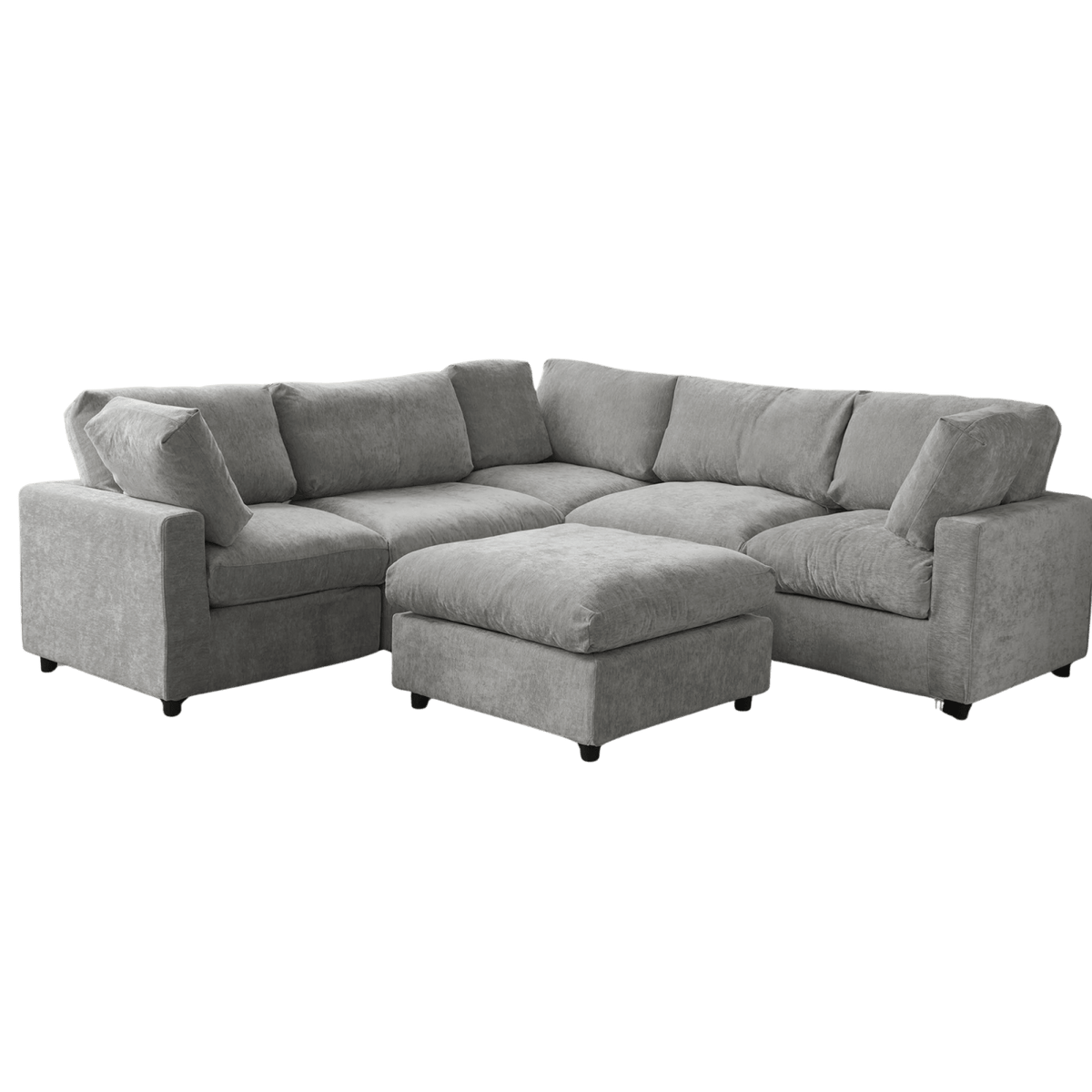 Washable Track Arm 5-Seater Corner Sectional + Ottoman