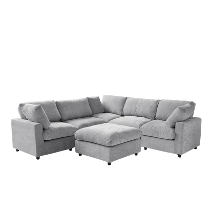 6-Seat Modular Corner Sectional with Ottoman | Classica