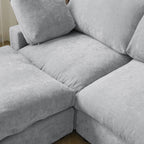 Modular Washable Track Arm 5-Seater Corner Sectional + Ottoman in Gray