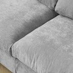 Gray sofa with a textured fabric finish