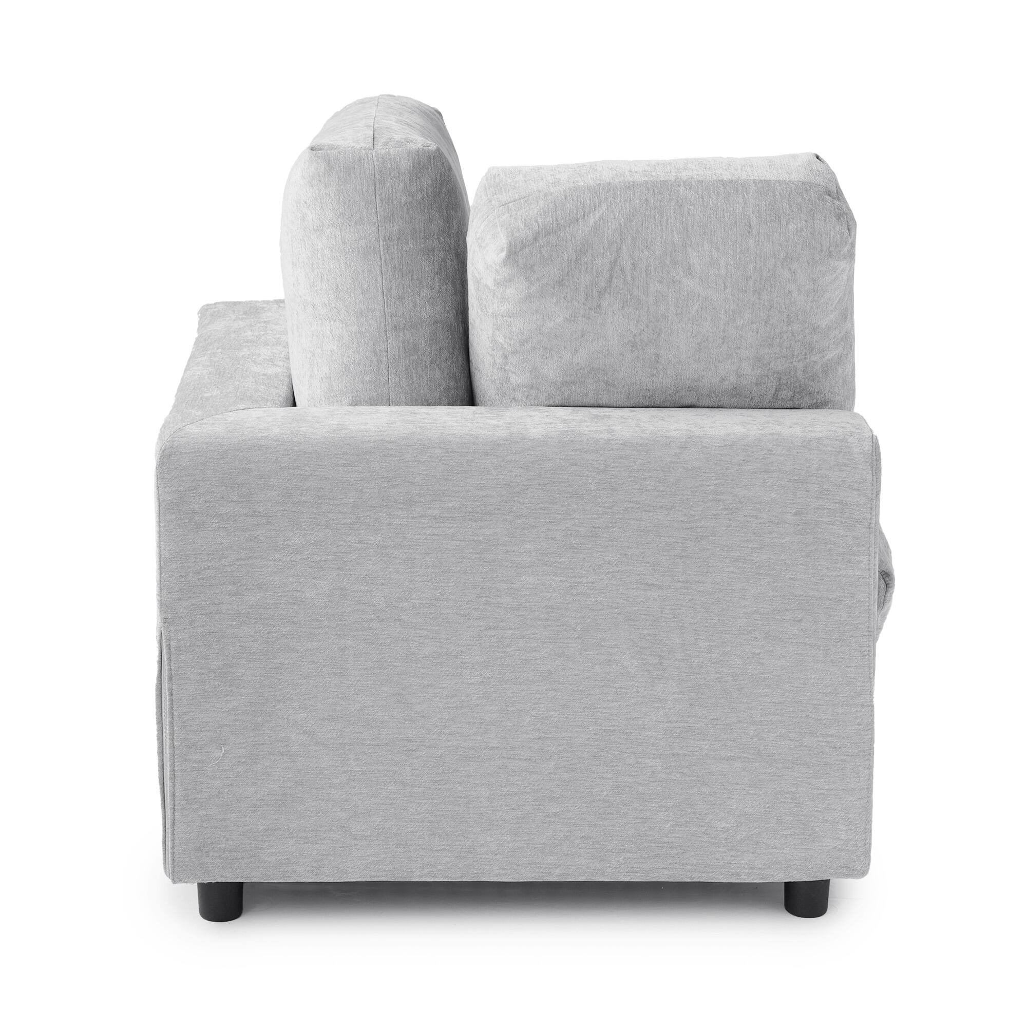 Modular Washable Track Arm End Chair - Right in Gray