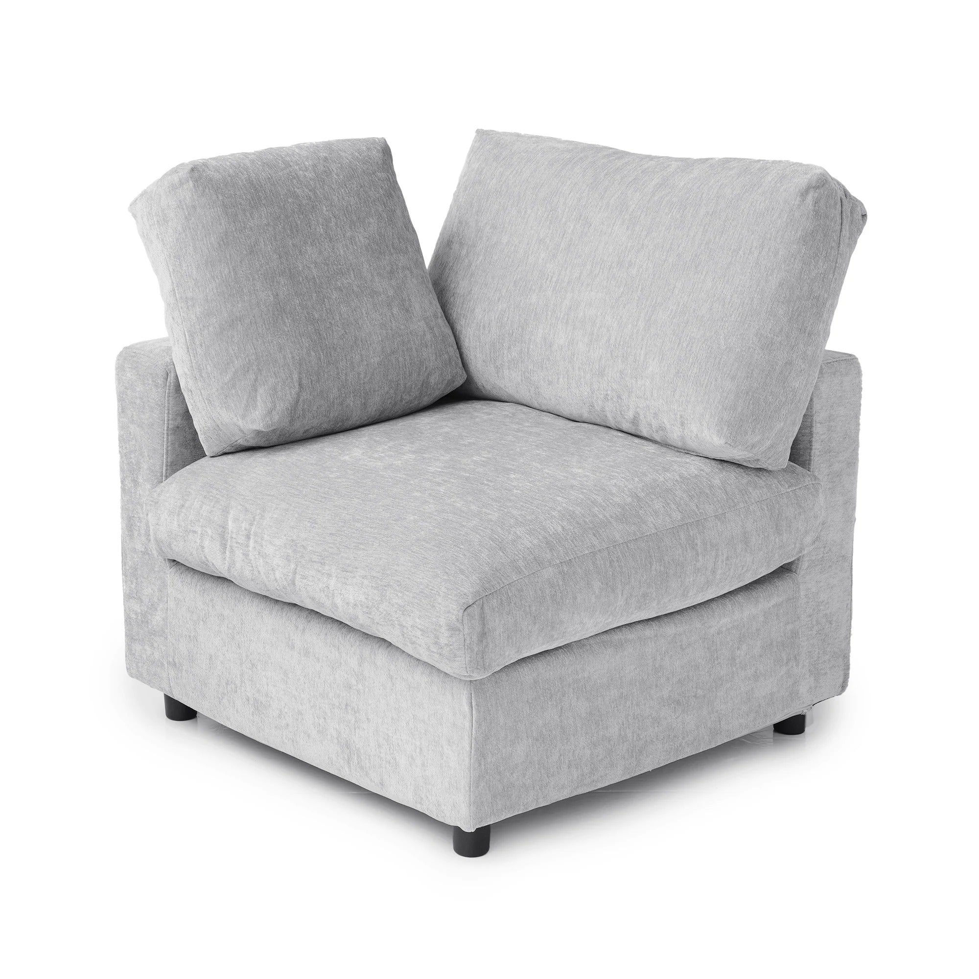 Modular Washable Track Arm End Chair - Right in Gray