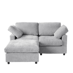 Gray sectional sofa on a white background