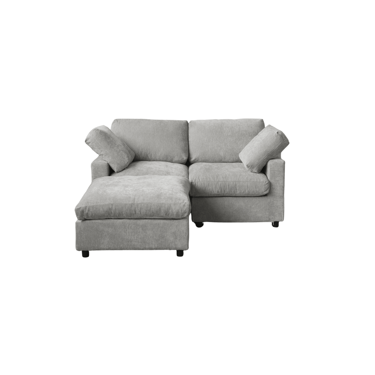 Washable Track Arm 2-Seater Loveseat 67" + Ottoman
