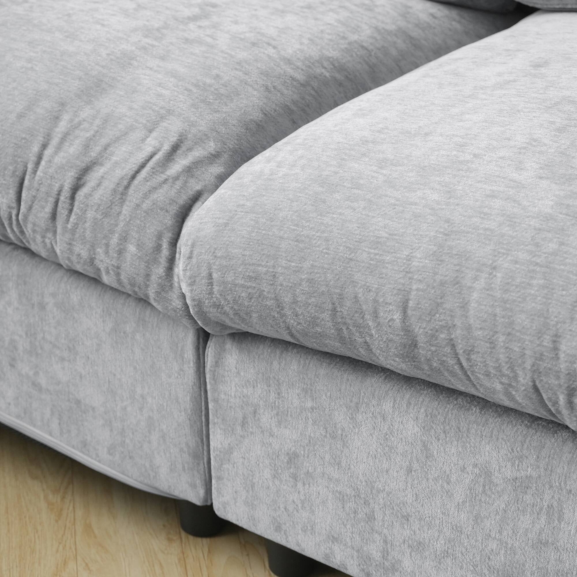 Slipcover Only - Modular Washable Track Arm 2-Seater Sectional in Gray