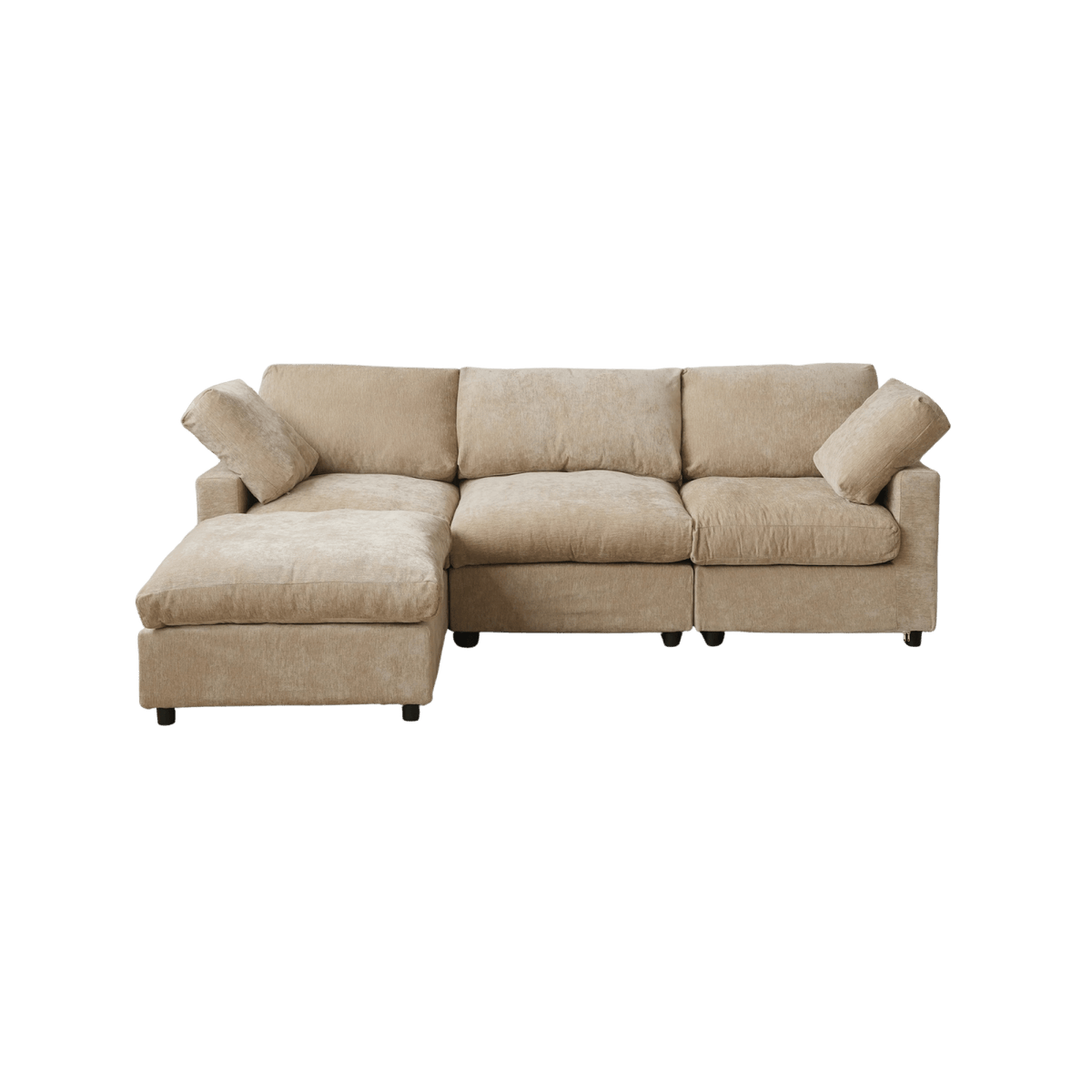 Washable Track Arm 3-Seater Sofa L-Shape + Ottoman