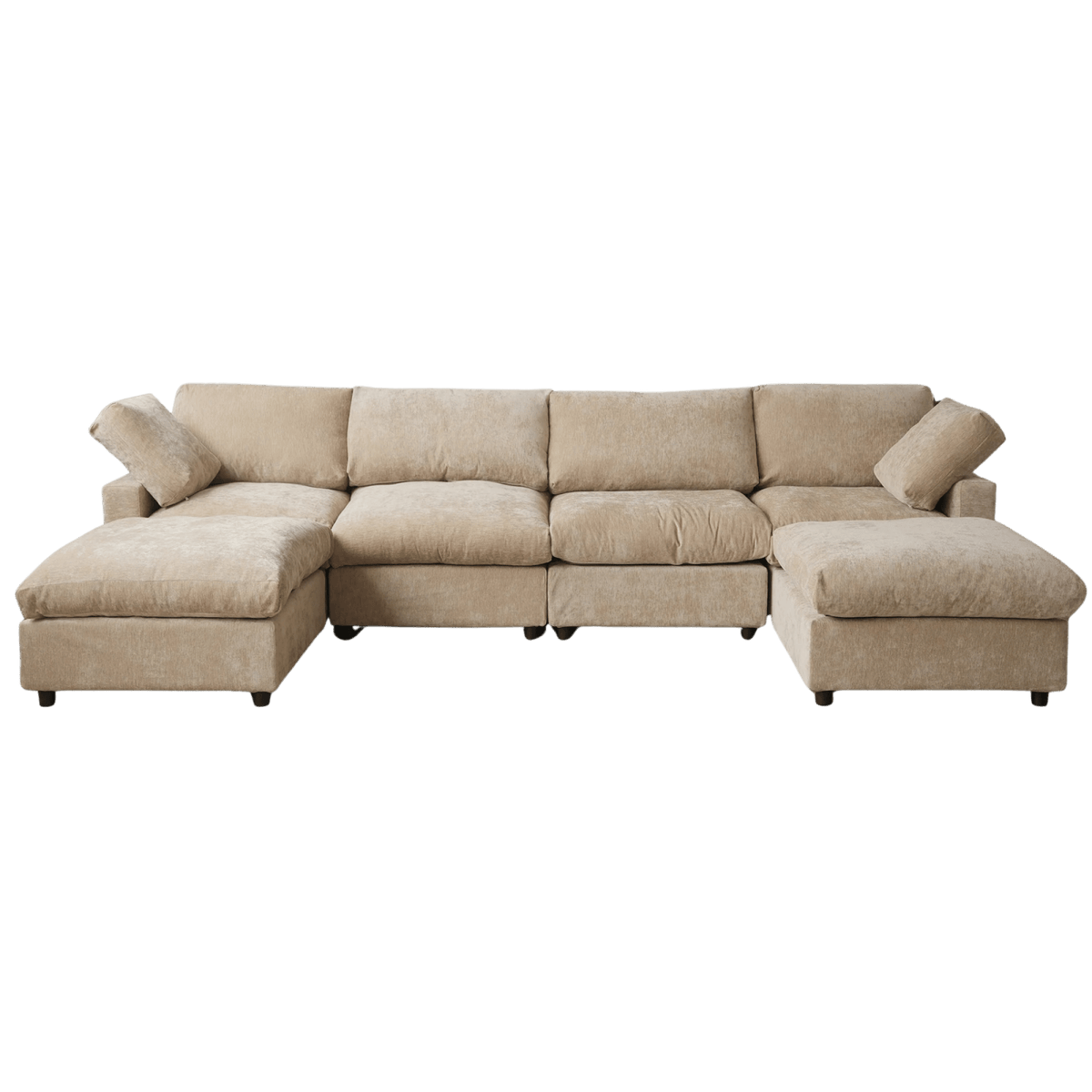 Washable Track Arm U-Shape + 2 Ottomans