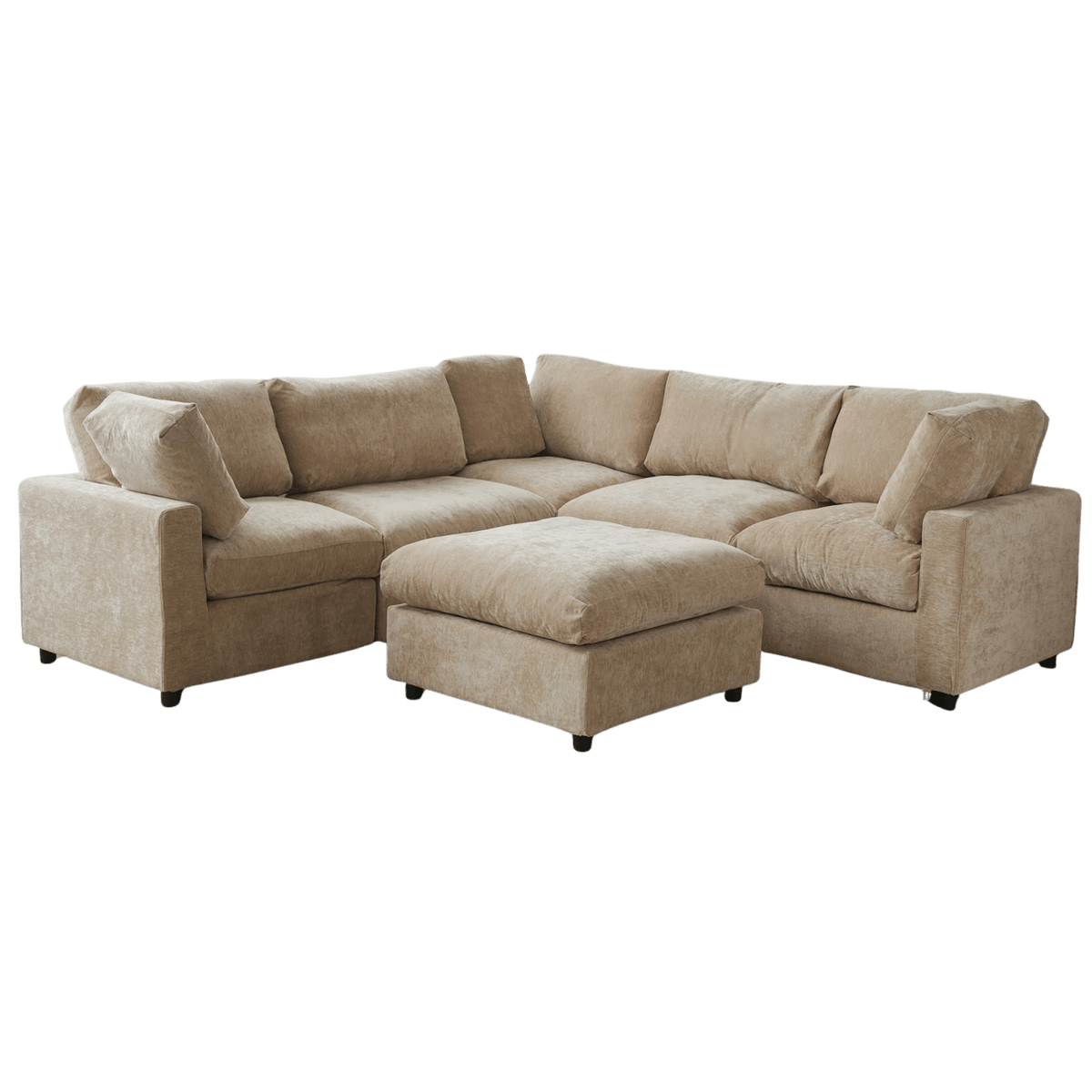 Washable Track Arm 5-Seater Corner Sectional + Ottoman