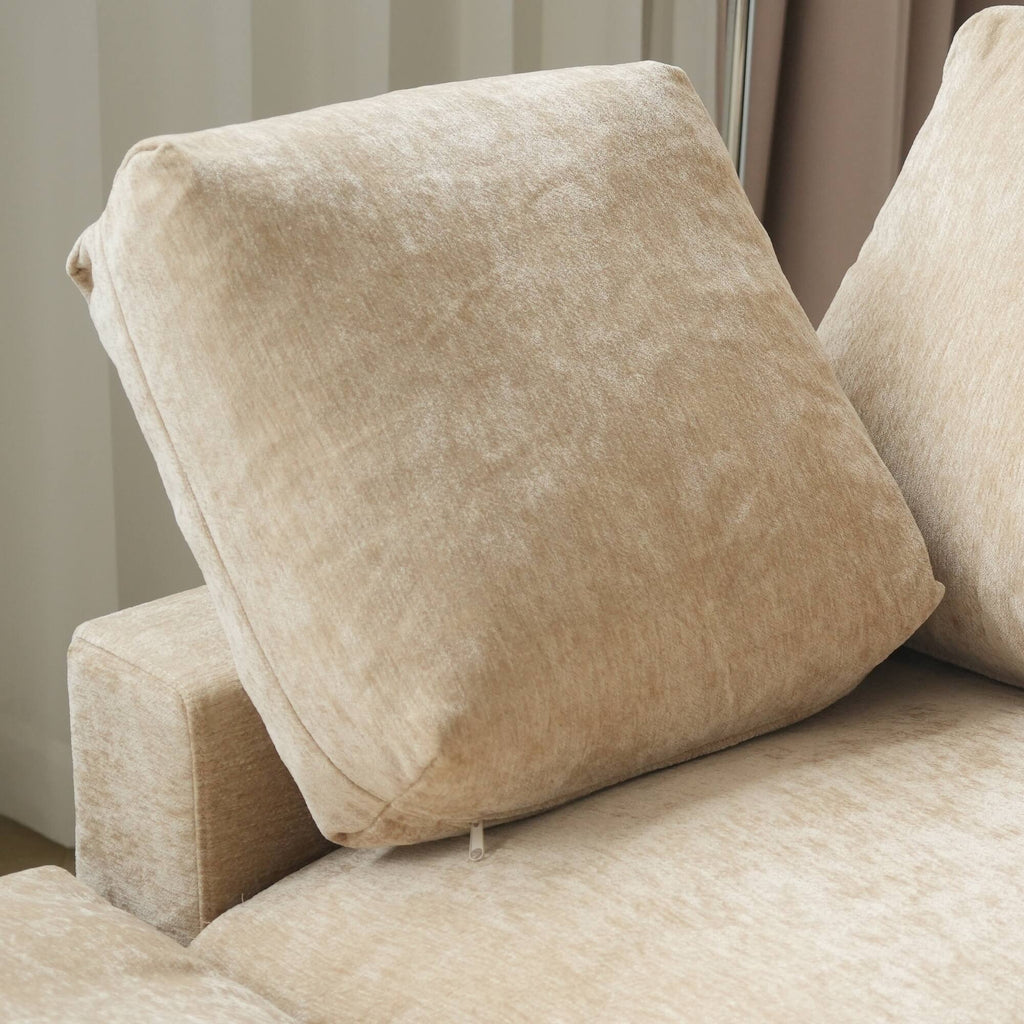 Slipcover Only - Modular Washable Track Arm 2-Seater Sectional in Khaki Brown