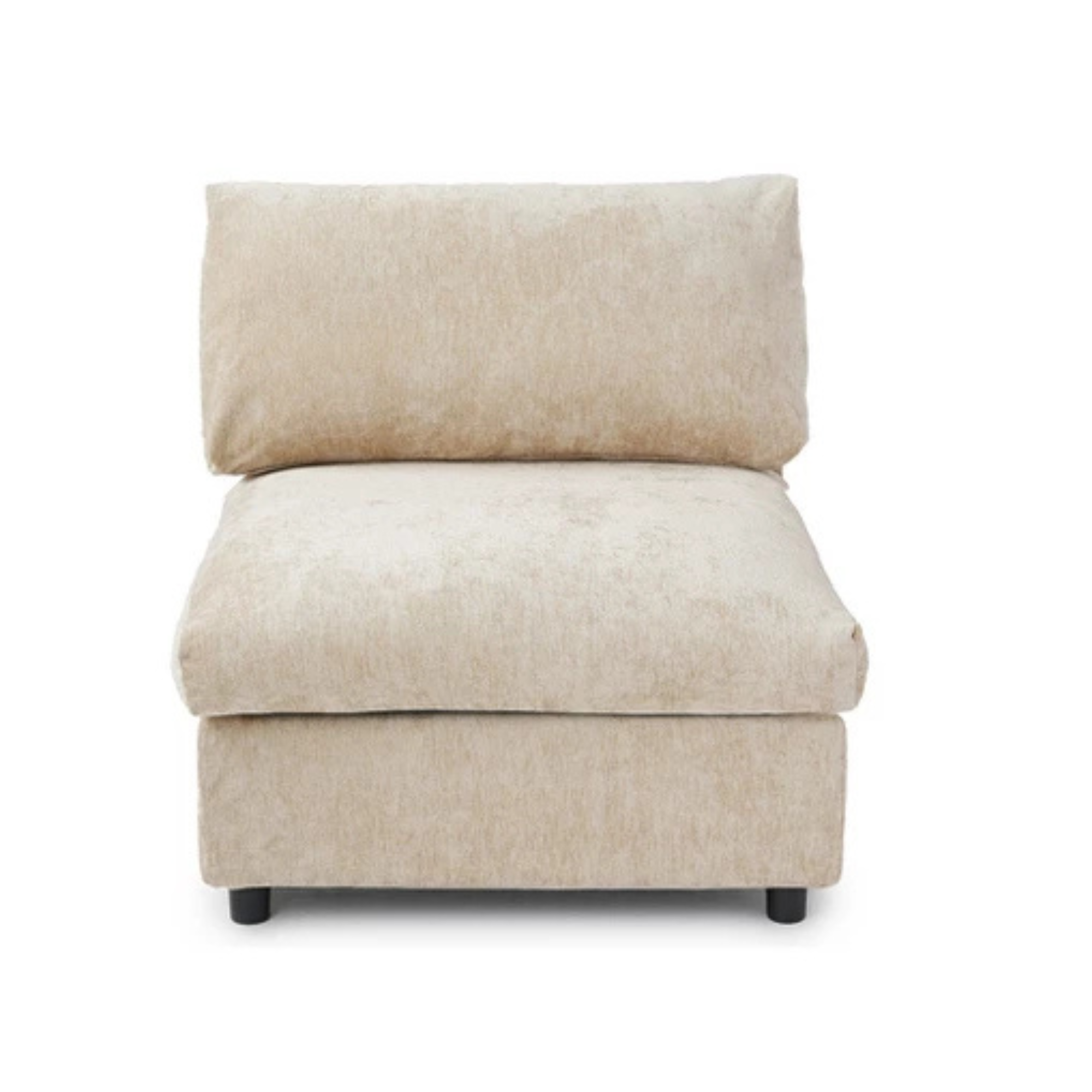 Modular Washable Armless Chair in Khaki Brown