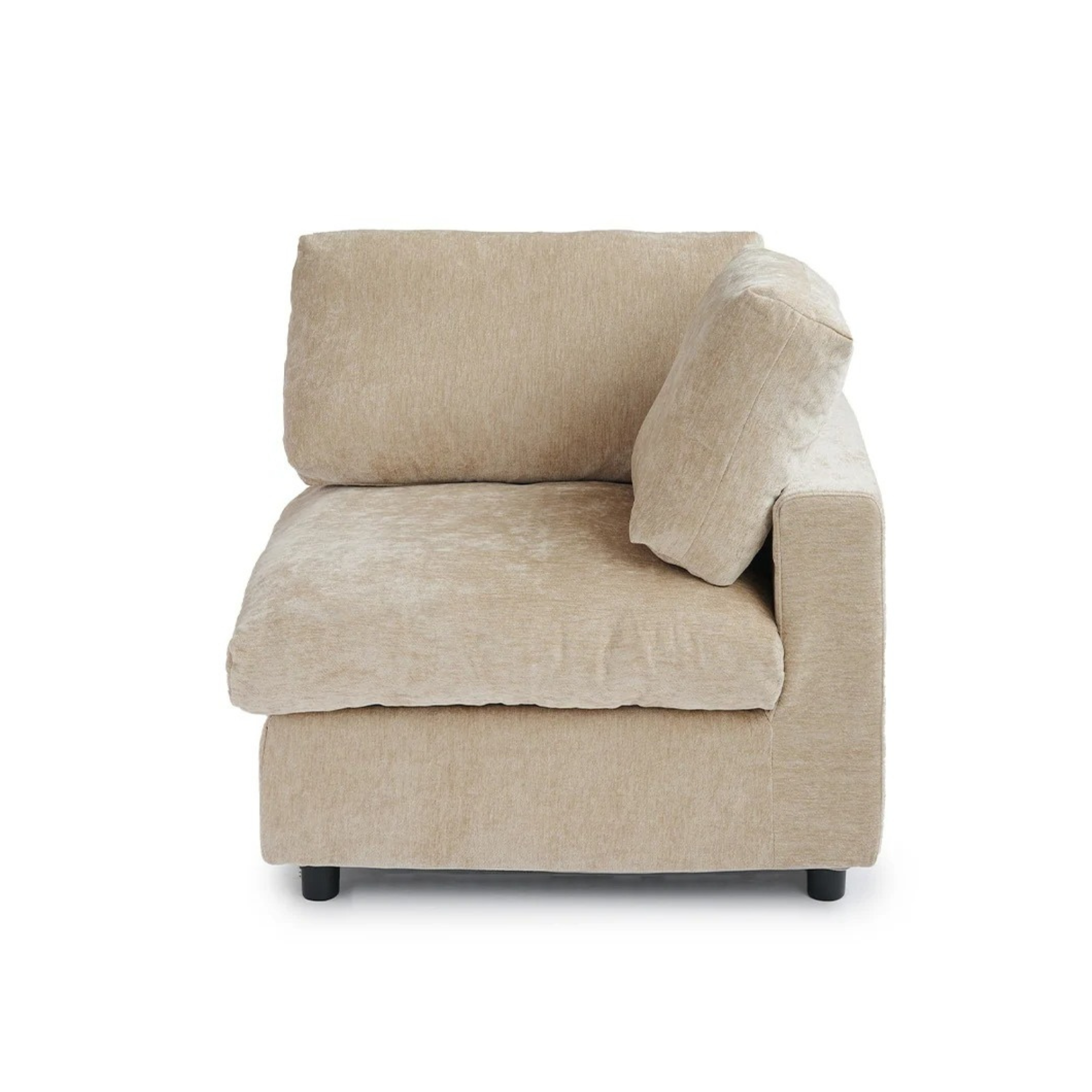 Modular Washable Track Arm End Chair - Left in Khaki Brown
