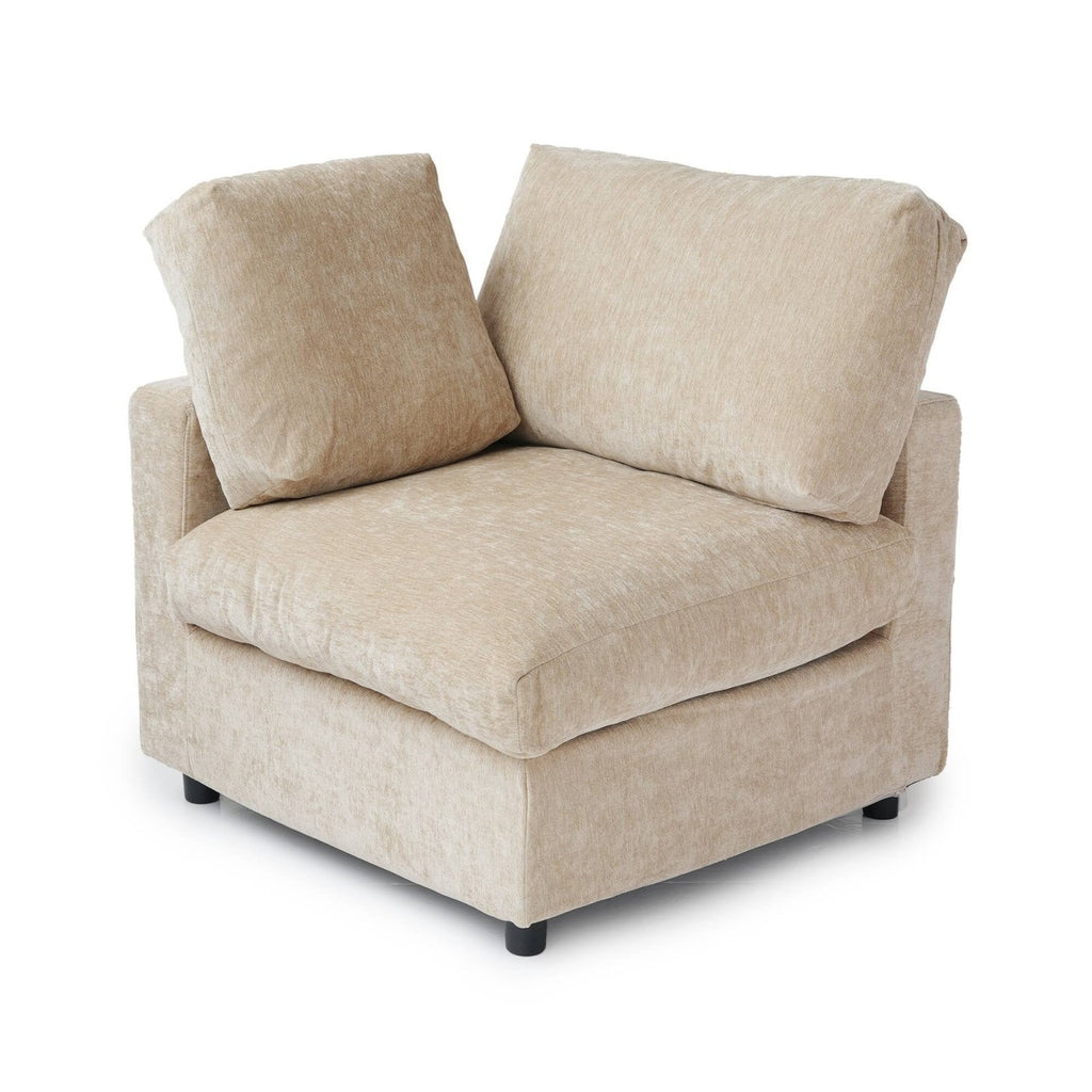 Slipcover Only - Modular Washable Track Arm Corner Chair in Khaki Brown