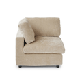 Khaki brown chenille-linen right end chair with washable covers.