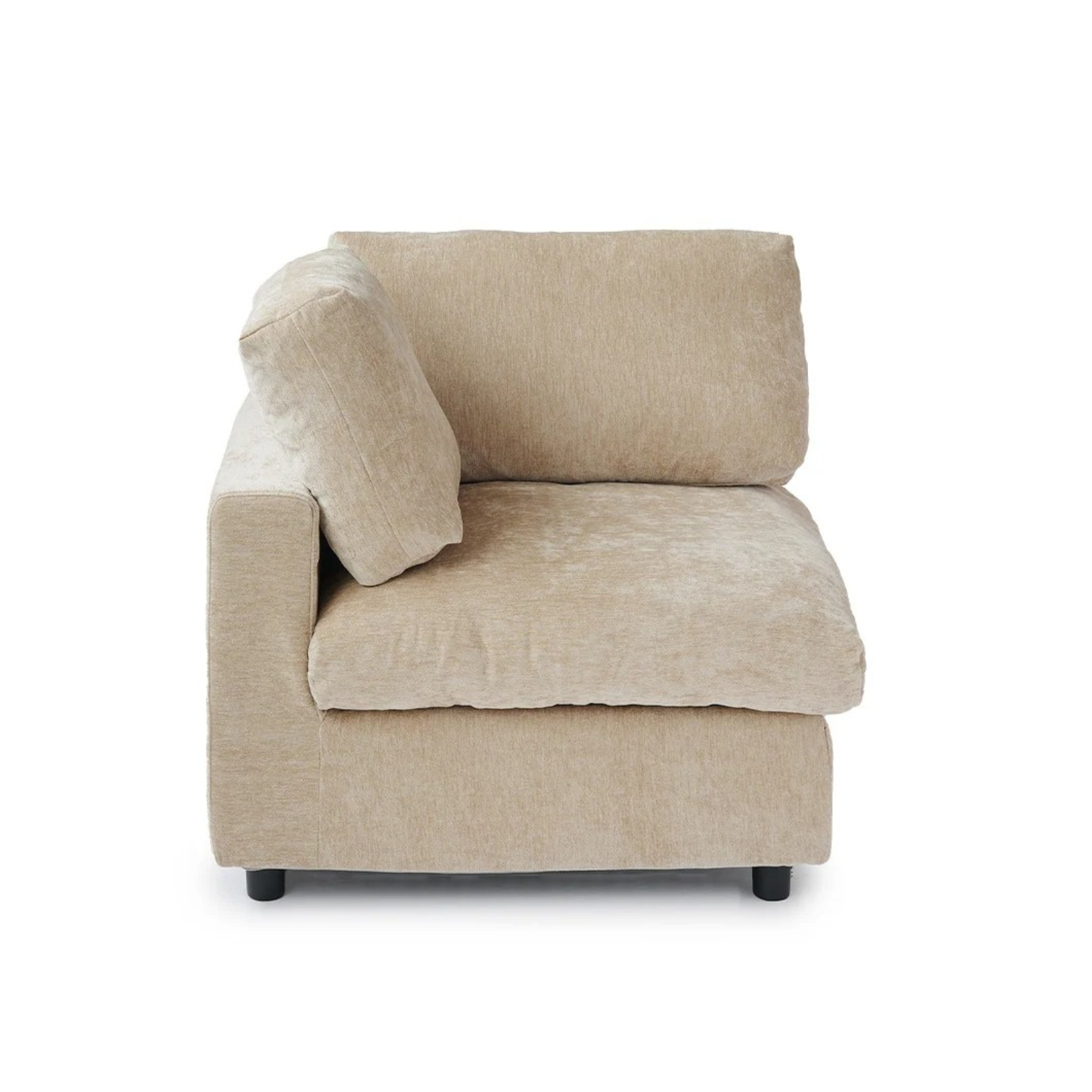 Modular Washable Track Arm End Chair - Right in Khaki Brown