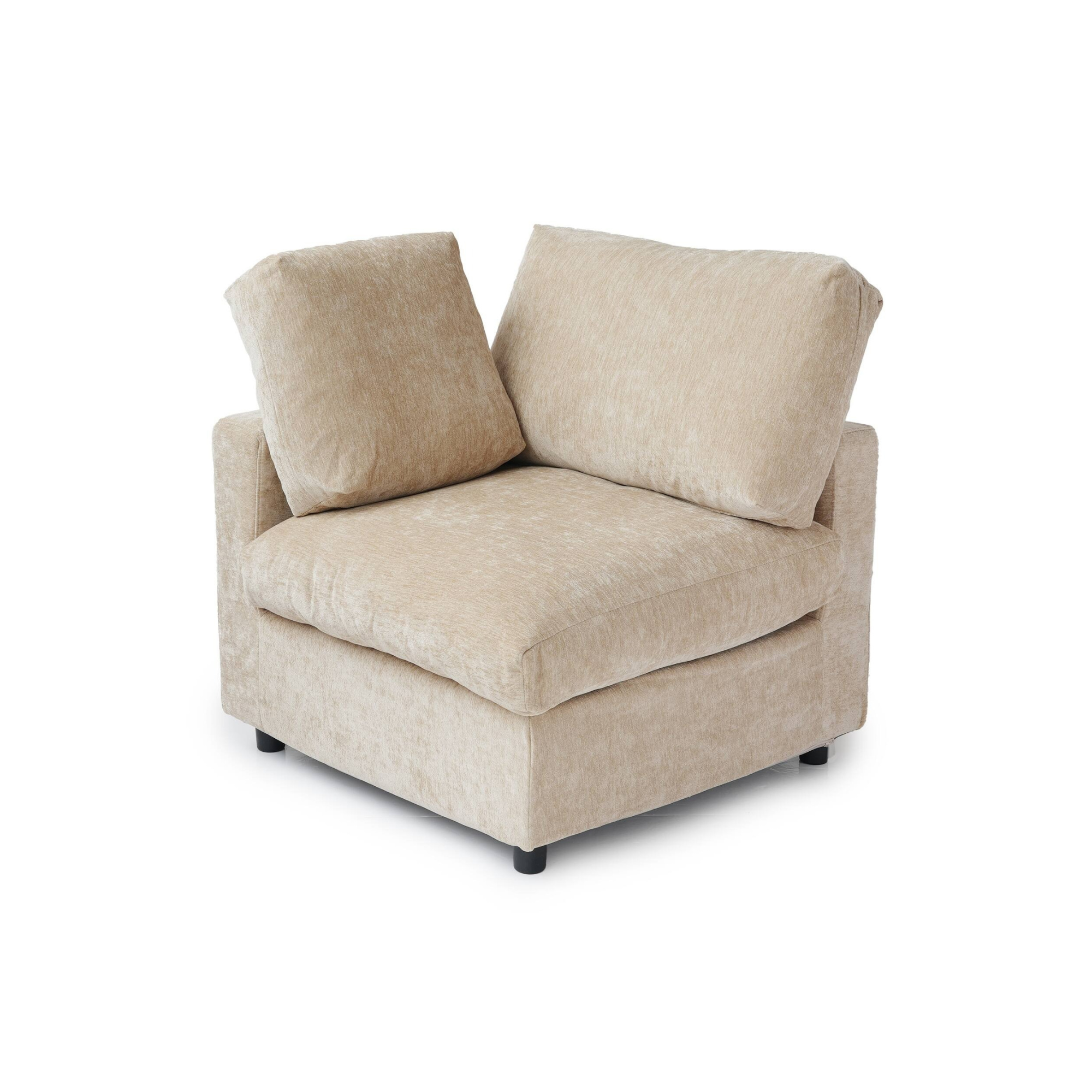 Modular Washable Track Arm End Chair - Right in Khaki Brown