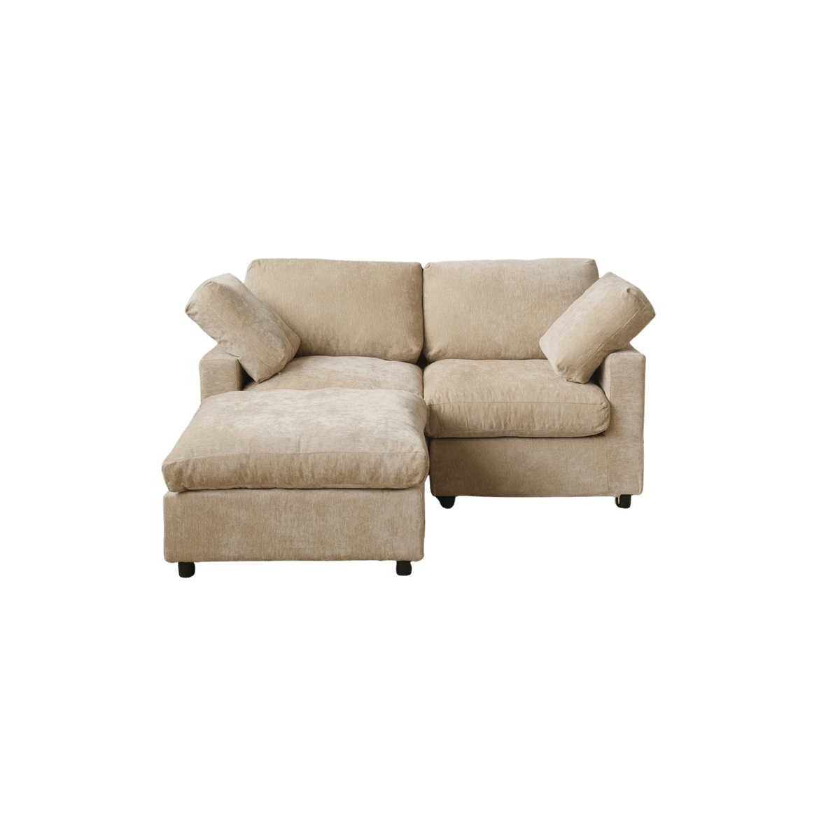 Washable Track Arm 2-Seater Loveseat 67" + Ottoman