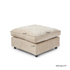 Modular Washable Ottoman in Khaki Brown