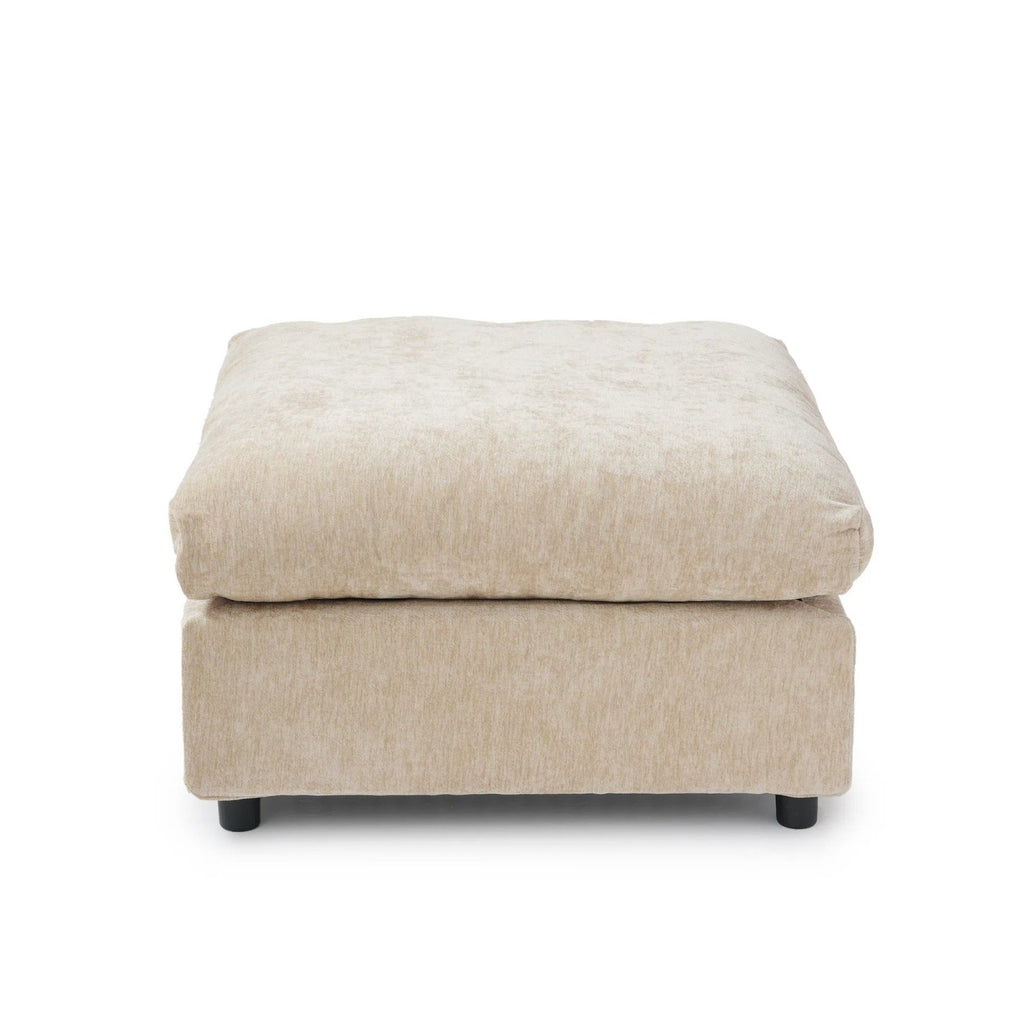 Slipcover Only - Modular Washable Ottoman in Khaki Brown