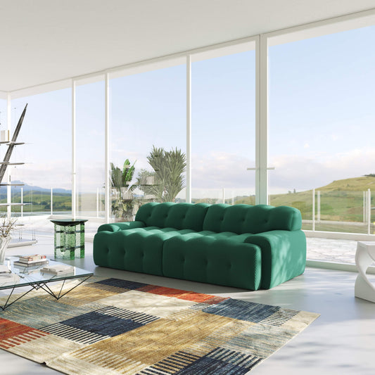 3D‑Knitted Modular Bubble Loveseat – 2‑Seater Armless Couch with Ergonomic High‑Density Foam