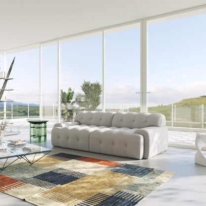 3D‑Knitted Modular Bubble Loveseat – 2‑Seater Armless Couch with Ergonomic High‑Density Foam