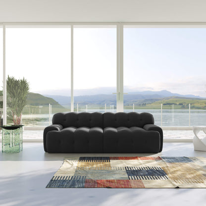 3D‑Knitted Modular Bubble Loveseat – 2‑Seater Armless Couch with Ergonomic High‑Density Foam