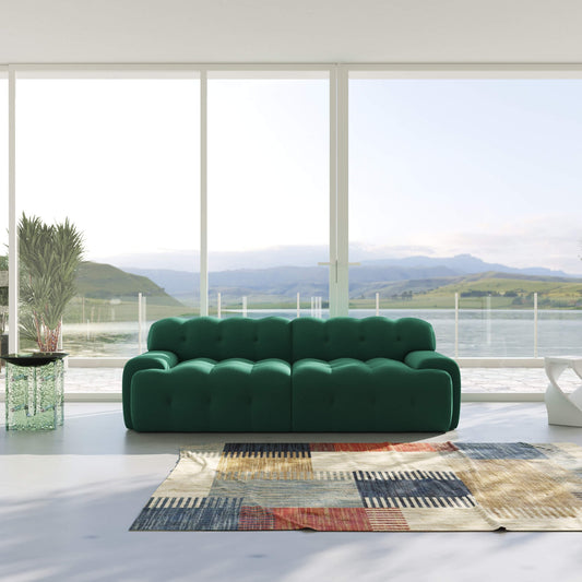 3D‑Knitted Modular Bubble Loveseat – 2‑Seater Armless Couch with Ergonomic High‑Density Foam